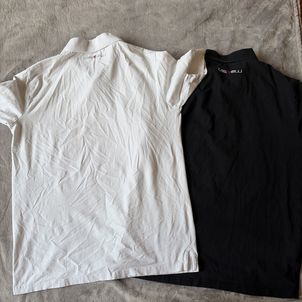 Castelli Race Day Casual Polo Shirt White Black MTB/Cycling/Bicycle Sz XL - Picture 7 of 9